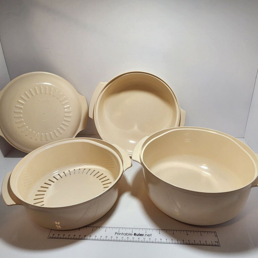 Vintage Tupperware Ultra 21 Microwave Steamer 3Qt Casserole Colander Lid & Cover